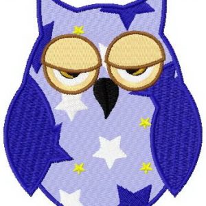 Star owl embroidery design