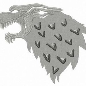 Stark mascot from Game of Thrones embroidery design