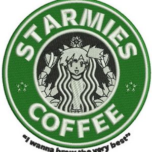 Starmies coffee embroidery design