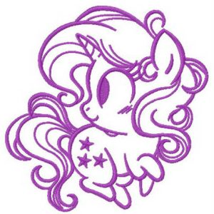 Starry unicorn embroidery design