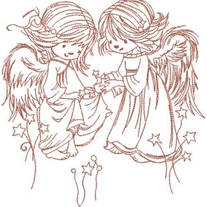 Stars for angels 2 embroidery design