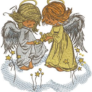Stars for angels embroidery design