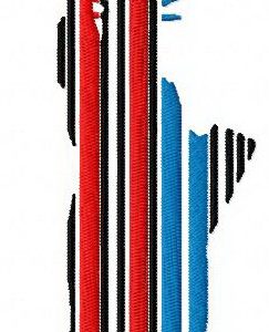 Statue of Liberty barcode embroidery design
