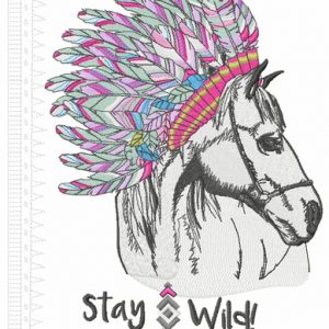 Stay wild embroidery design