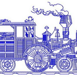 Steam engine embroidery design