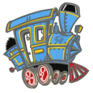 Steam locomotive 2 embroidery design