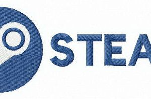 Steam logo embroidery design