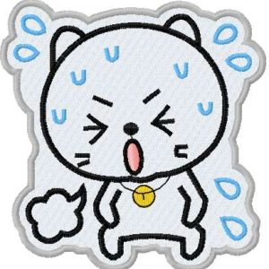 Sticker Angry kitty embroidery design