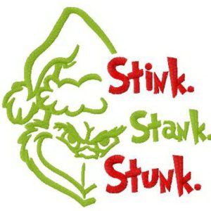 Stinky Grinch embroidery design