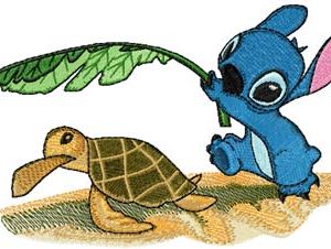 Stitch and Turtle embroidery design