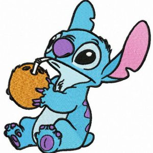 Stitch with coconut embroidery design