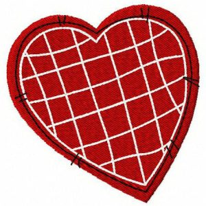 Stitched heart embroidery design