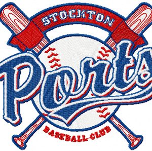 Stockton Ports logo embroidery design