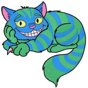Strange cat embroidery design