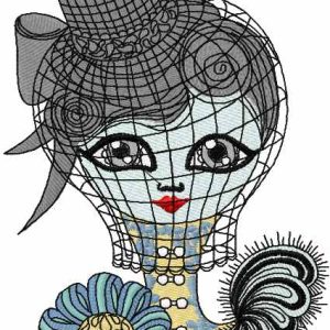 Strange doll embroidery design