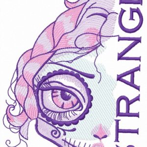 Strange girl embroidery design