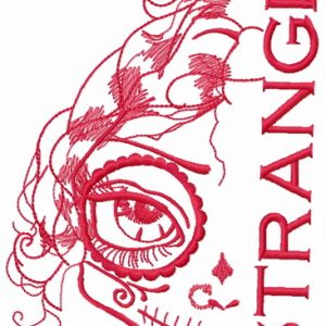 Strange little girl embroidery design