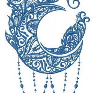 Strange moon embroidery design