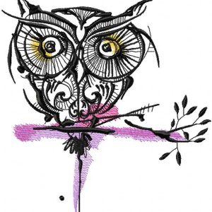 Strange owl 12 embroidery design