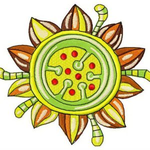 Strange sunflower embroidery design