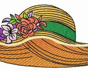 Straw hat embroidery design
