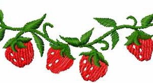 Strawberry border embroidery design