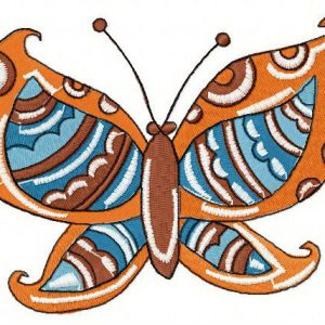 Striped butterfly embroidery design