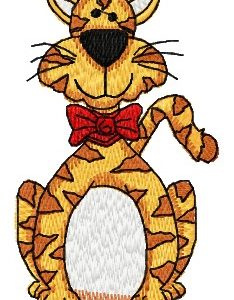 Striped cat embroidery design
