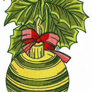Striped Christmas ball embroidery design