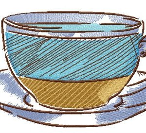 Striped cup embroidery design