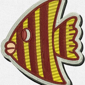 Striped fish embroidery design
