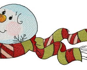Striped scarf for snowman embroidery design