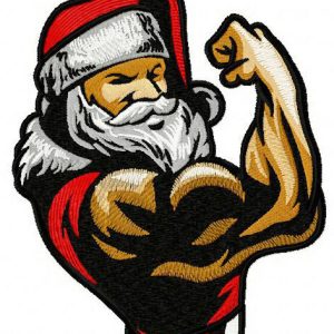 Strong Santa embroidery design