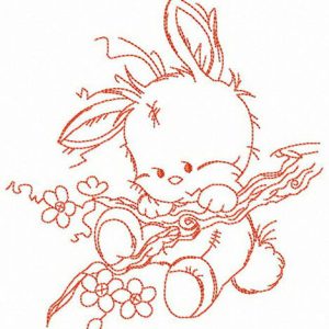 Stuck on tree branch embroidery design