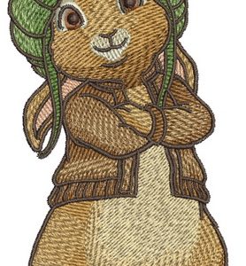 Stylish bunny embroidery design