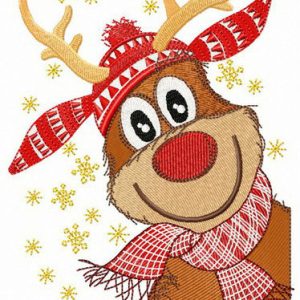 Stylish deer embroidery design