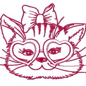 Stylish kitten 2 embroidery design
