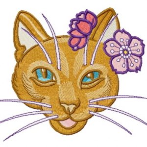 Stylish kitty embroidery design