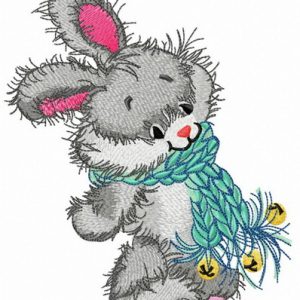 Stylish scarf with bells for bunny embroidery design
