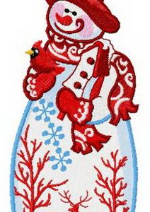 Stylish snowman embroidery design