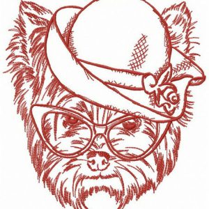 Stylish terrier embroidery design