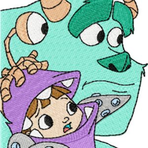 Boo and Sulley 2 embroidery design