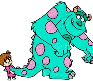 Boo and Sulley embroidery design