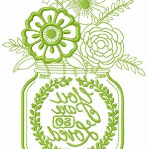 Summer bouquet embroidery design