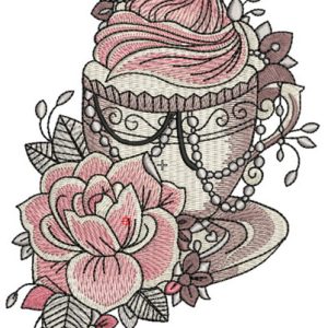 Summer coffee embroidery design