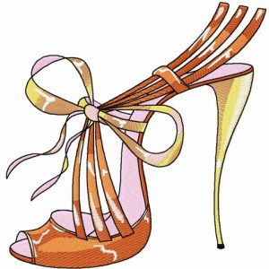 Summer high heels embroidery design