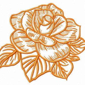 Summer rose flower embroidery design
