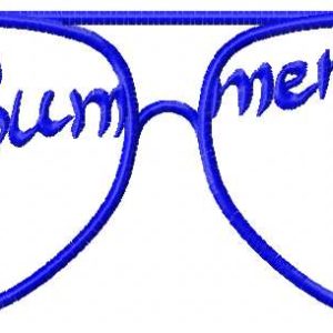 Summer sunglasses embroidery design