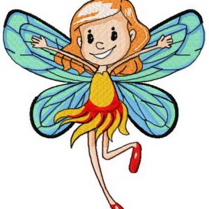 Summer time fairy embroidery design