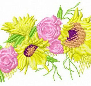 Summer wreath embroidery design